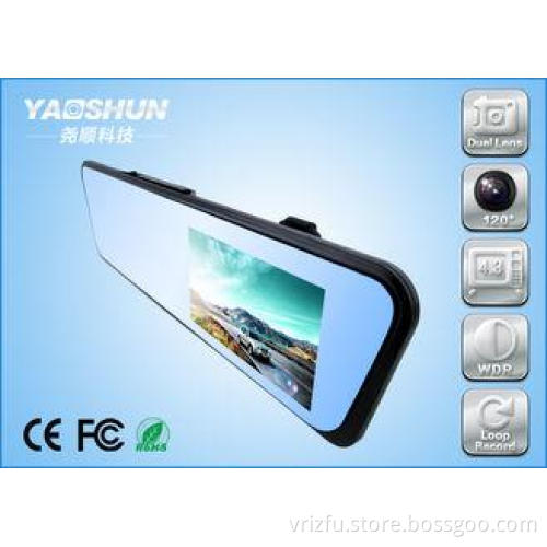 HD 1080P Dual Camera Car DVR G - sensor GPS Rear View Mirro